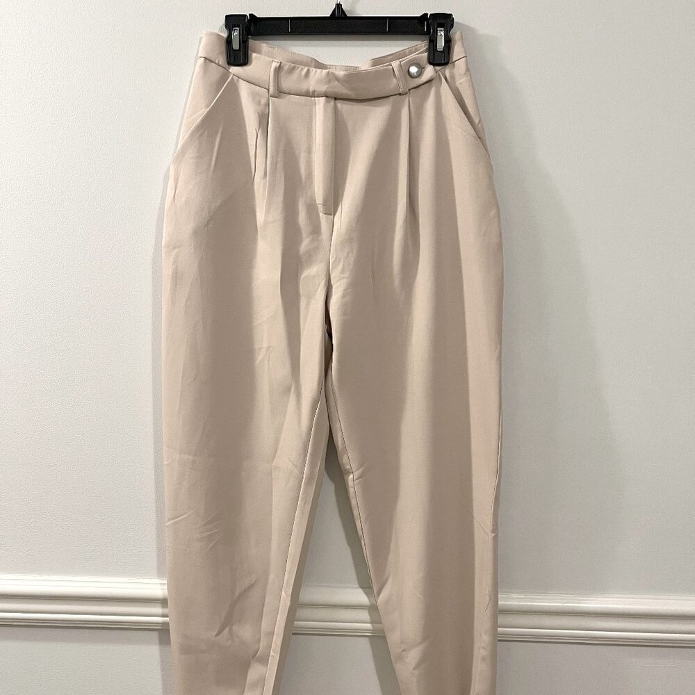Trendyol Women's Straight Leg Pants, Size 38, Beige